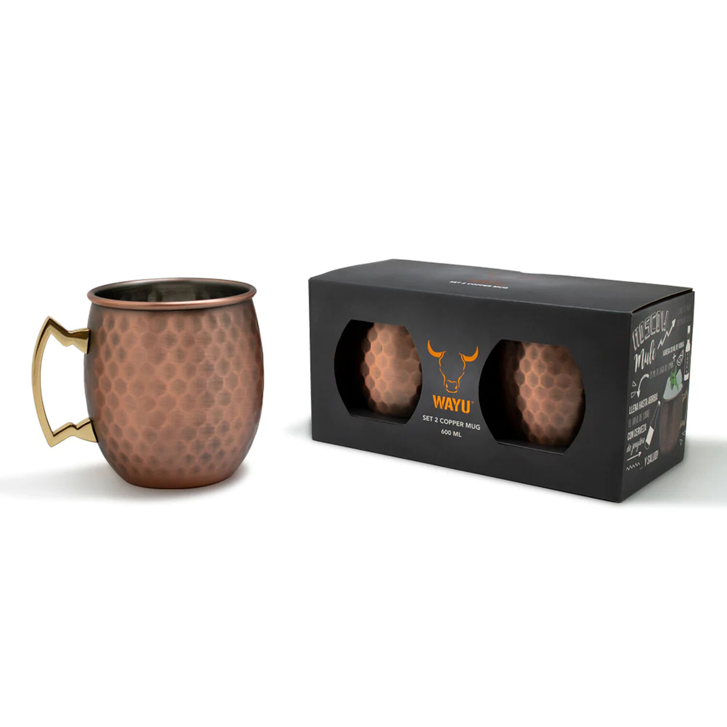 Set De 2 Mugs De Cobre Wayu Tragos Moscow Mule Mojito Bar image number 1.0