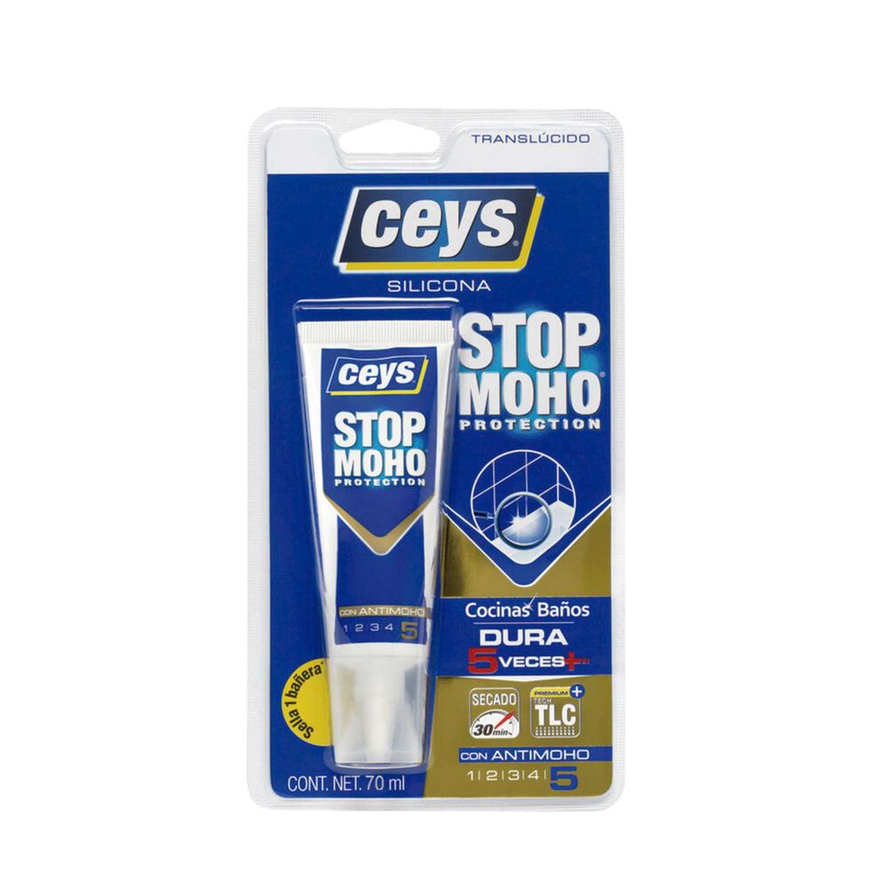 Silicona Baño Y Cocina Stop Moho Transparente 70ml - Ceys image number 0.0