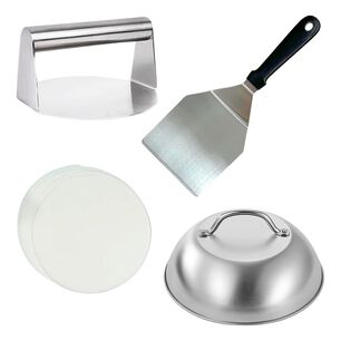 Kit Prensa Hamburguesas Acero Inoxidable 4 Piezas
