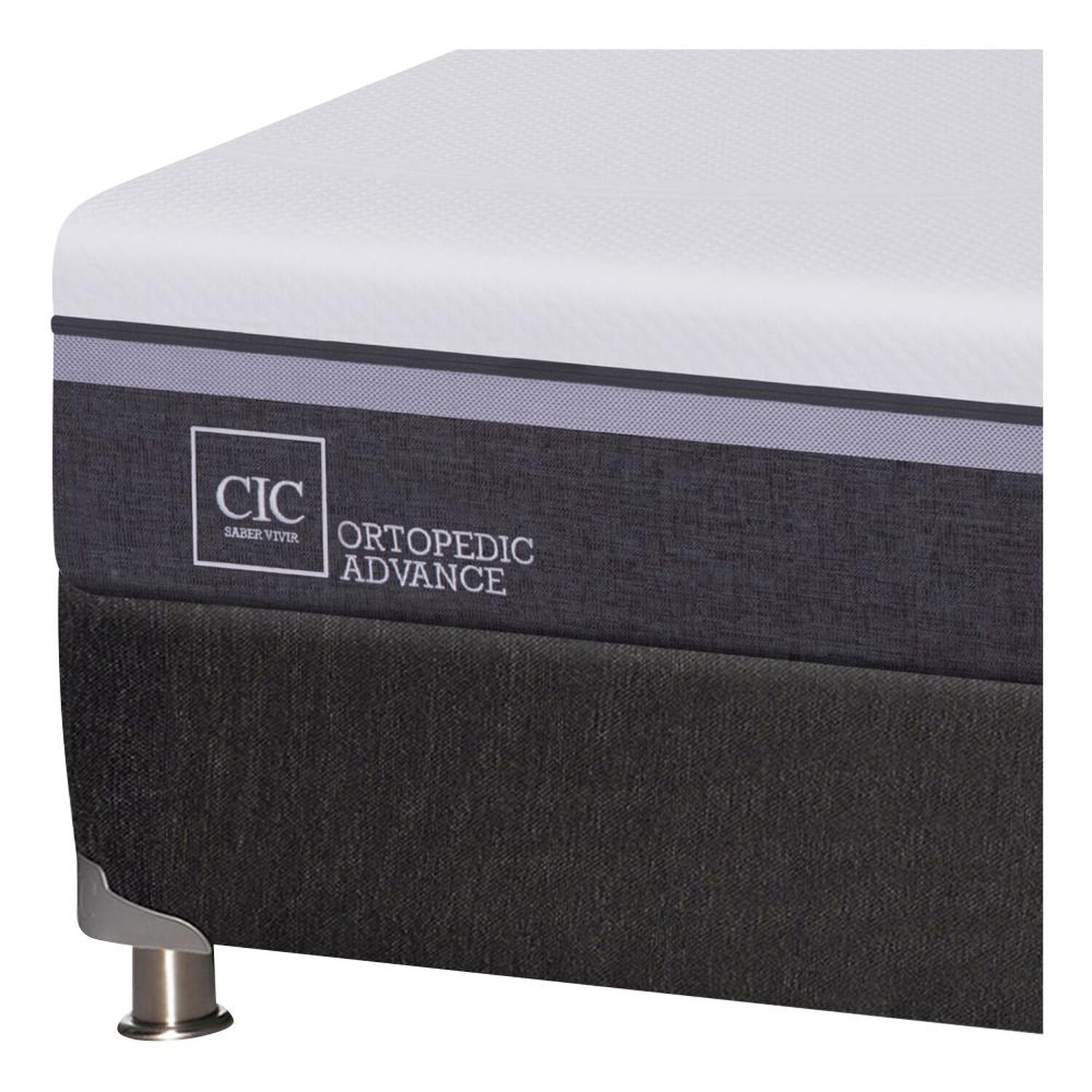 Box Spring Cic Ortopedic / 2 Plazas / Base Normal  + Set De Maderas image number 4.0