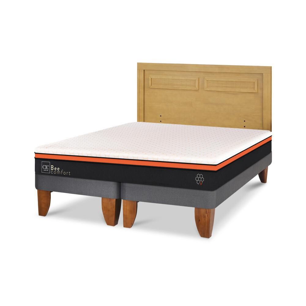 Cama Europea Cic Beecomfort / 2 Plazas / Base Dividida + Respaldo image number 1.0