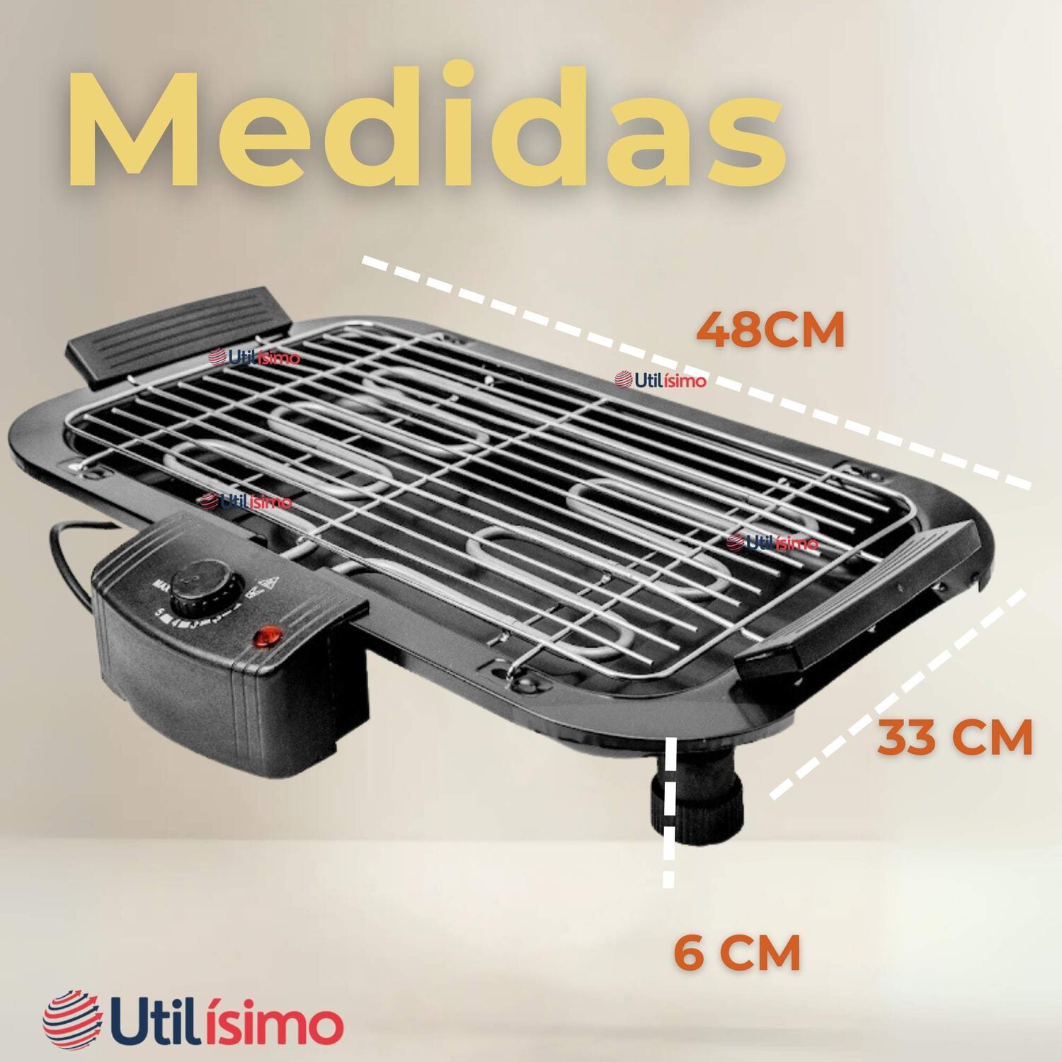 Parrillera El&eacute;ctrica Asador 2000w De Potencia Antiadherente Negro image number 2.0