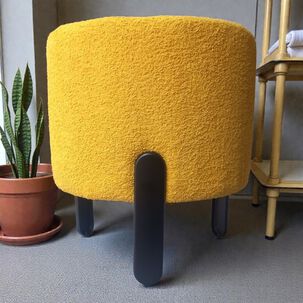 Pouf Redondo Amarillo 3 Patas 40 X 40 X 45 De Alto