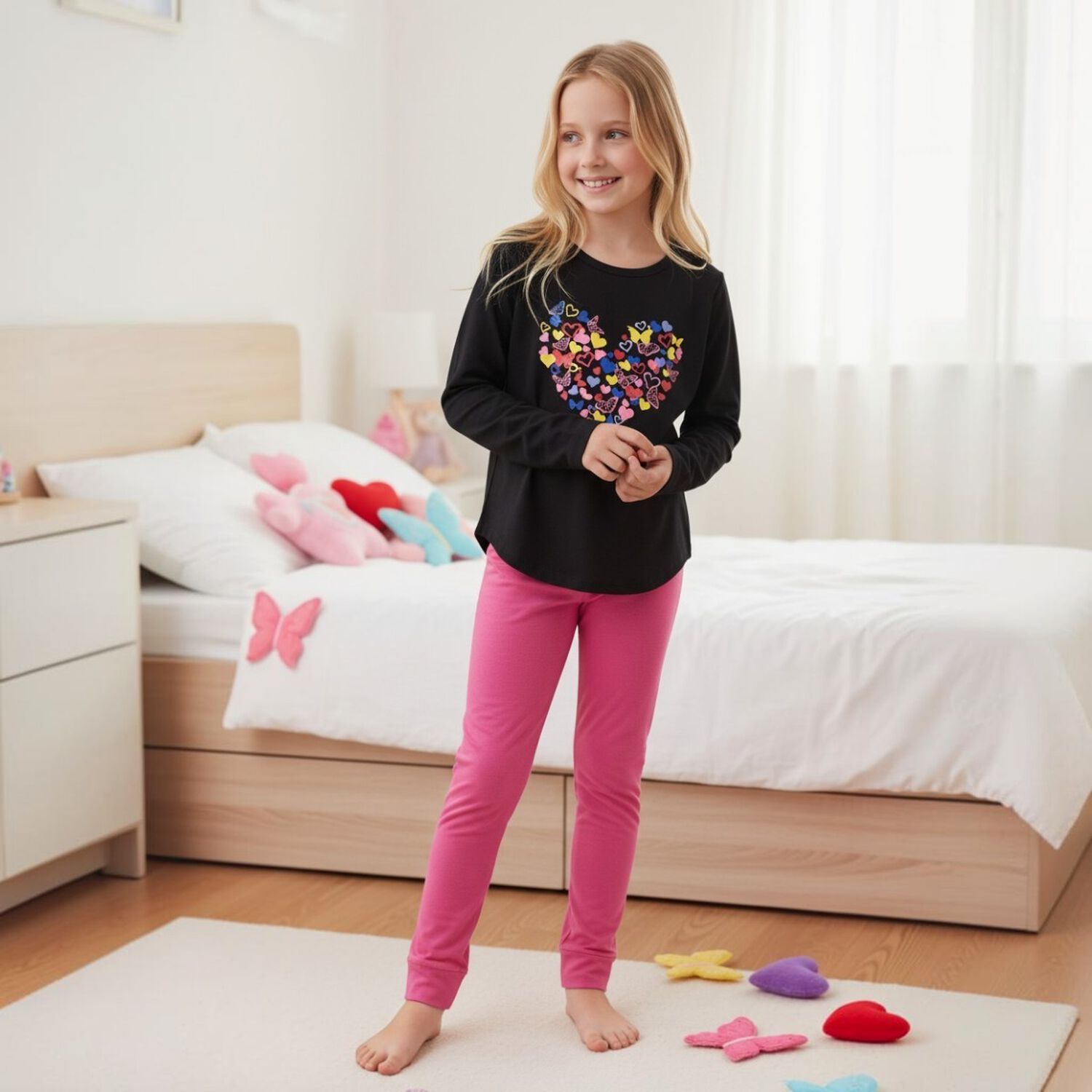 Pijama Ni&ntilde;a Estampado Coraz&oacute;n image number 0.0