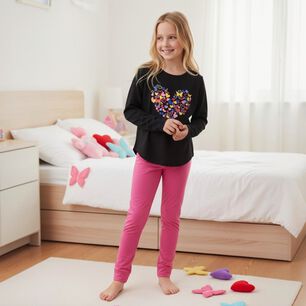 Pijama Ni&ntilde;a Estampado Coraz&oacute;n