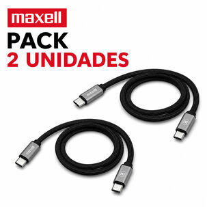 Pack 2 Cable Trenzado Magn&eacute;tico 100w Usb C A Usb C Maxell 2 Metros Carga R&aacute;pida Negro