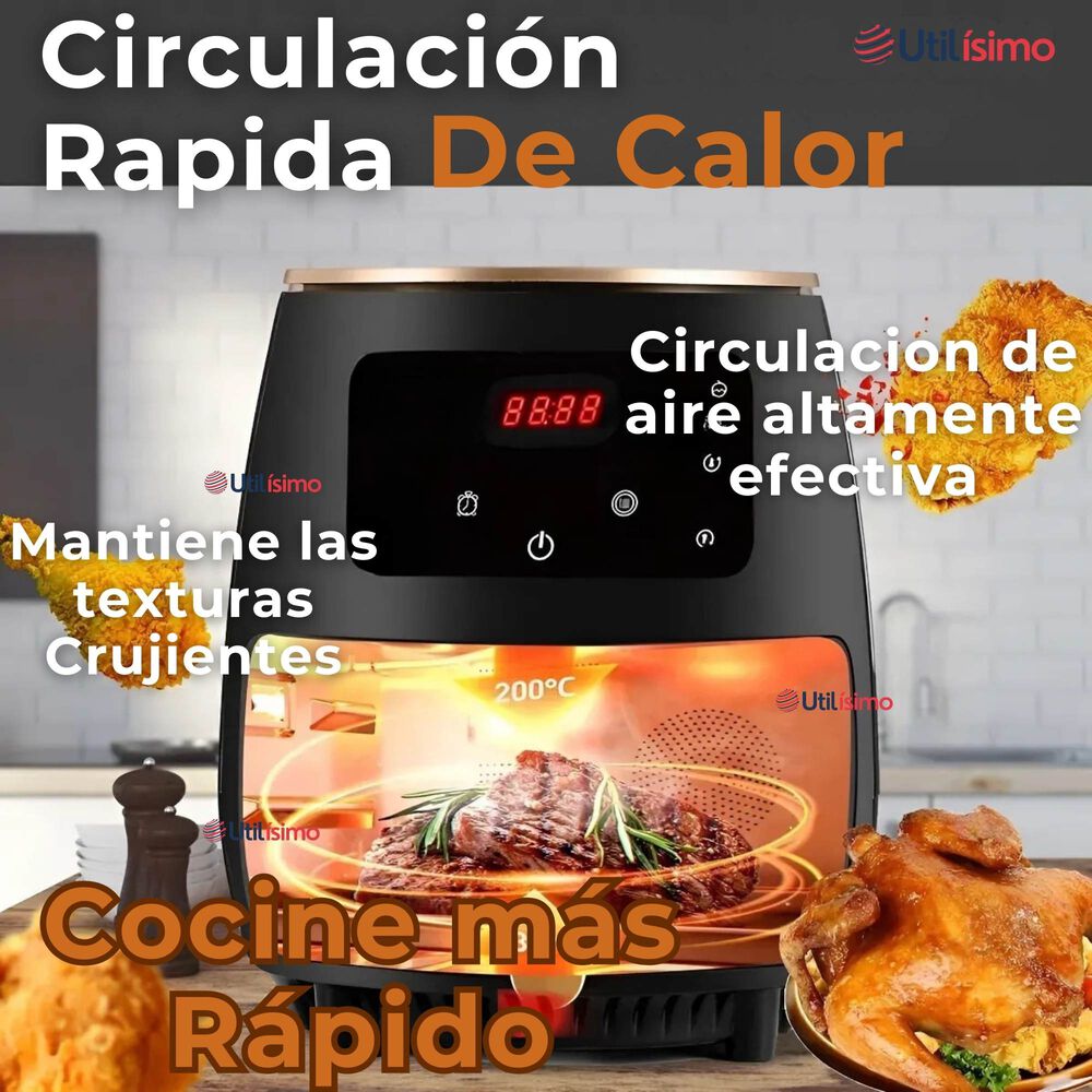 Freidora De Aire + 500 Forros Antiadherente Capacidad 6 Litros 2400w De Potencia image number 5.0