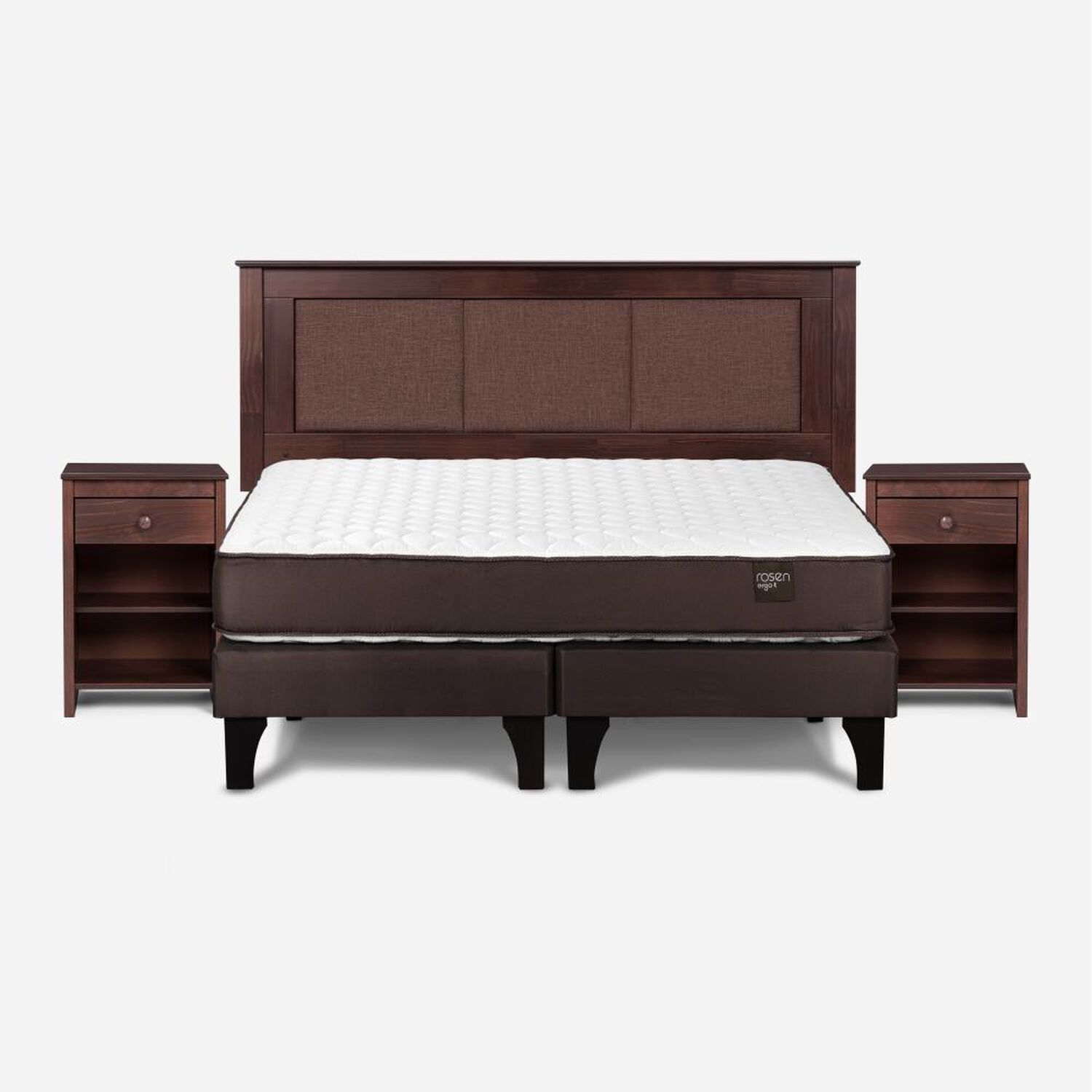 Cama Europea Rosen Ergo T / 2 Plazas / Base Dividida + Set De Maderas Rachel image number 0.0
