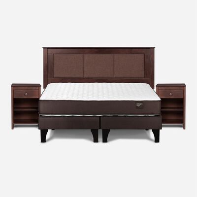 Cama Europea Rosen Ergo T / 2 Plazas / Base Dividida + Set De Maderas Rachel