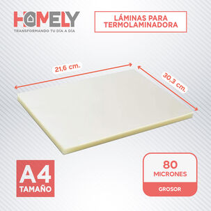 Láminas Termolaminadora A4 100 Micas Plastificadoras 22x30