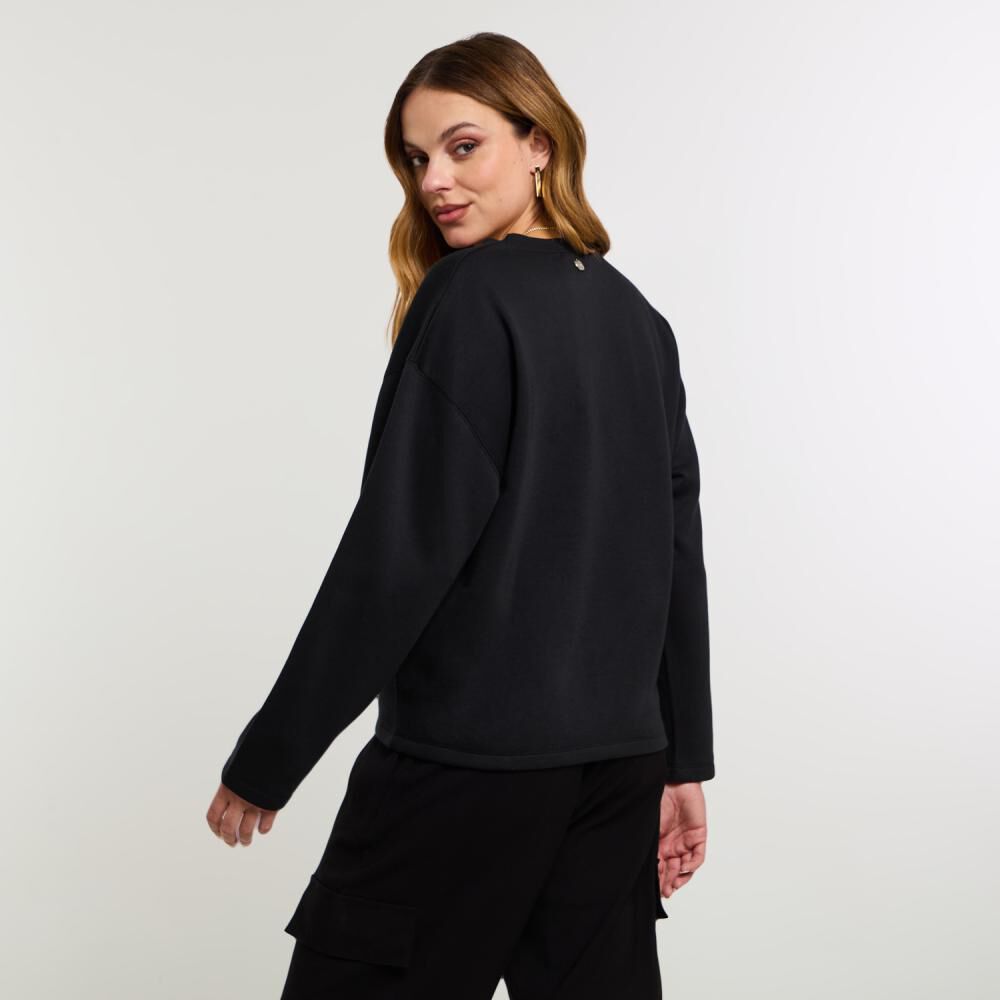 Polerón Estampado Aplicación Folia Y Strass Cuello Redondo Mujer Kimera image number 3.0