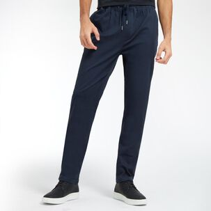 Pantalón Gabardina Tiro Medio Slim Hombre Az Black