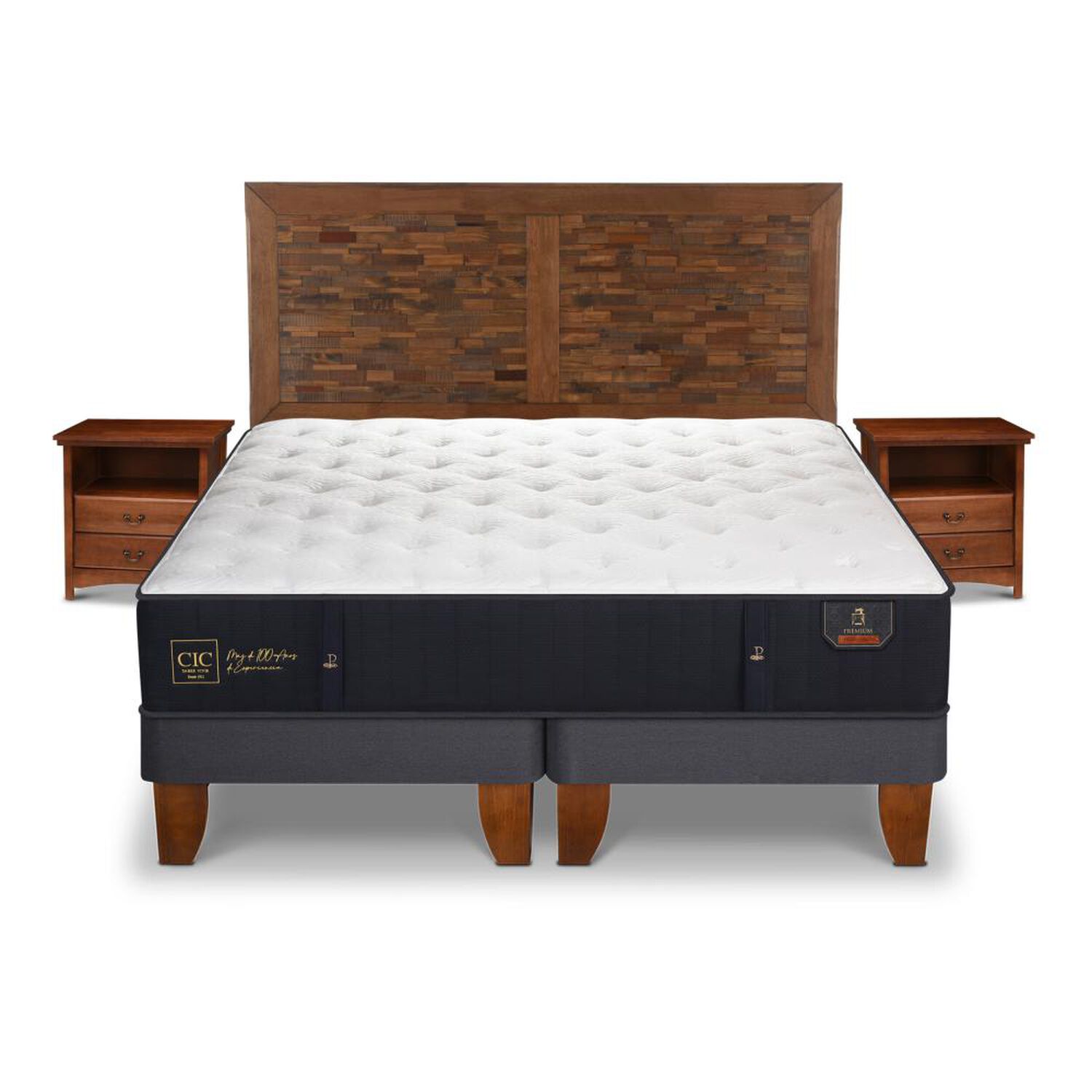 Cama Europea Cic Premium / 2 Plazas / Base Dividida + Respaldo image number 0.0