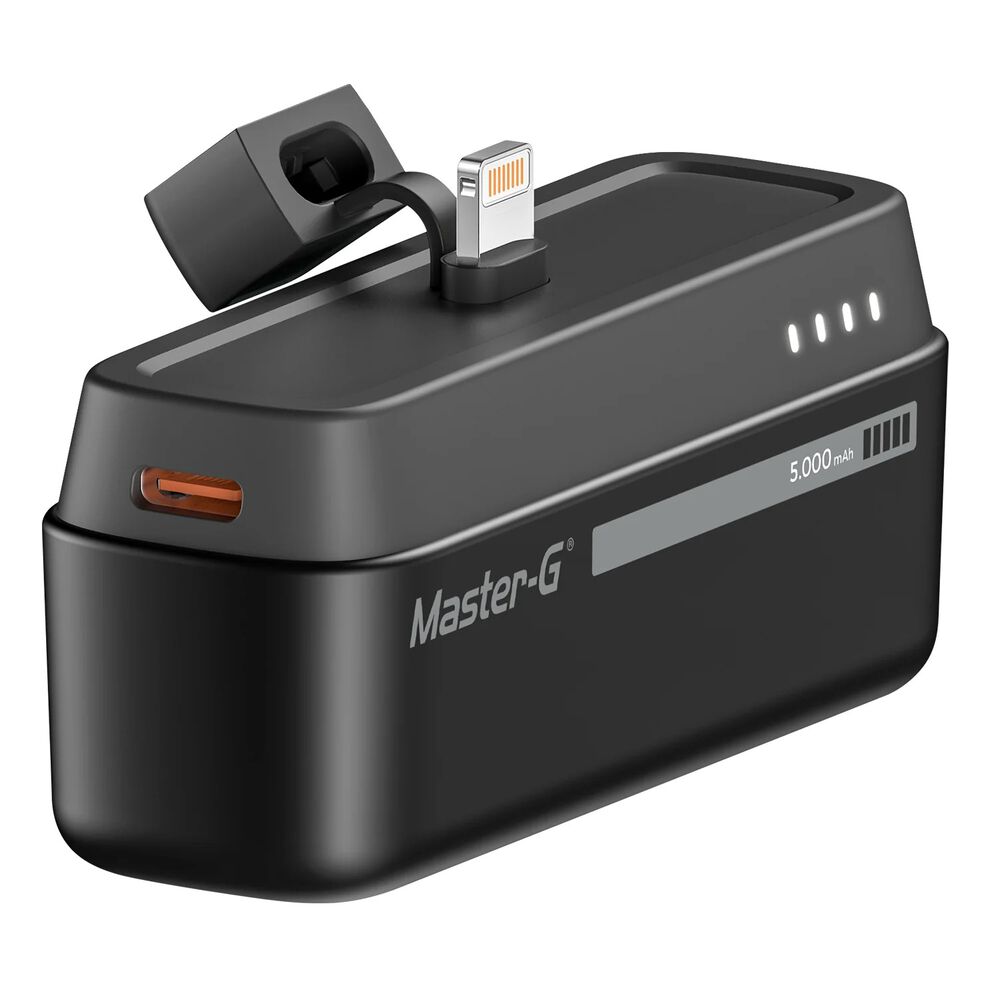 Master-g Cargador Port&aacute;til Power Bank Pocket 5000mah Lightning Para Iphone - Negro image number 0.0