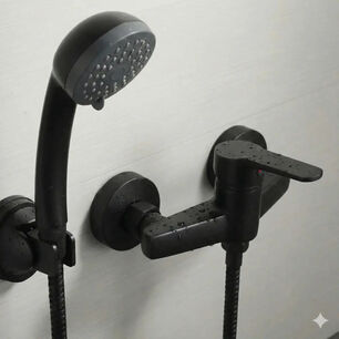 Monomando Llave Grifo Para Ducha Modelo Arezzo Marca Stretto Color Negro
