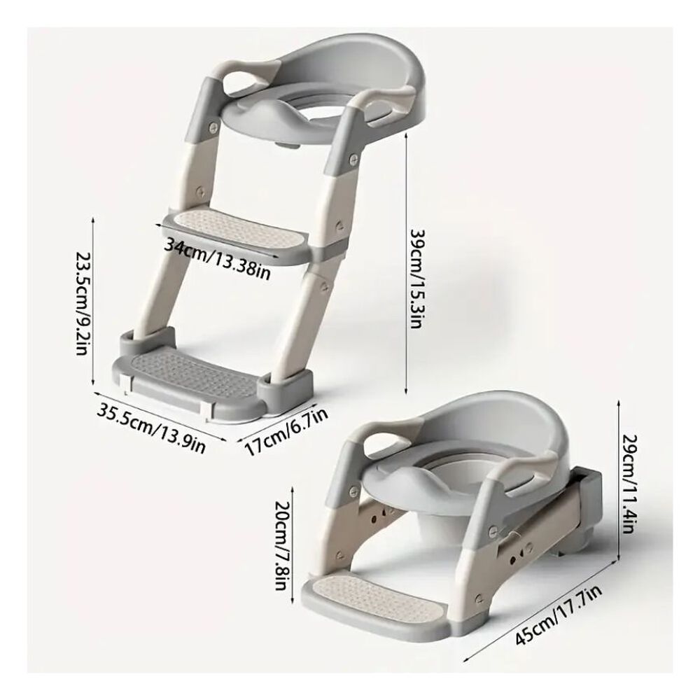 Asiento De Ba&ntilde;o Plegable Multifuncional 3 En 1 Infantil Gris image number 2.0