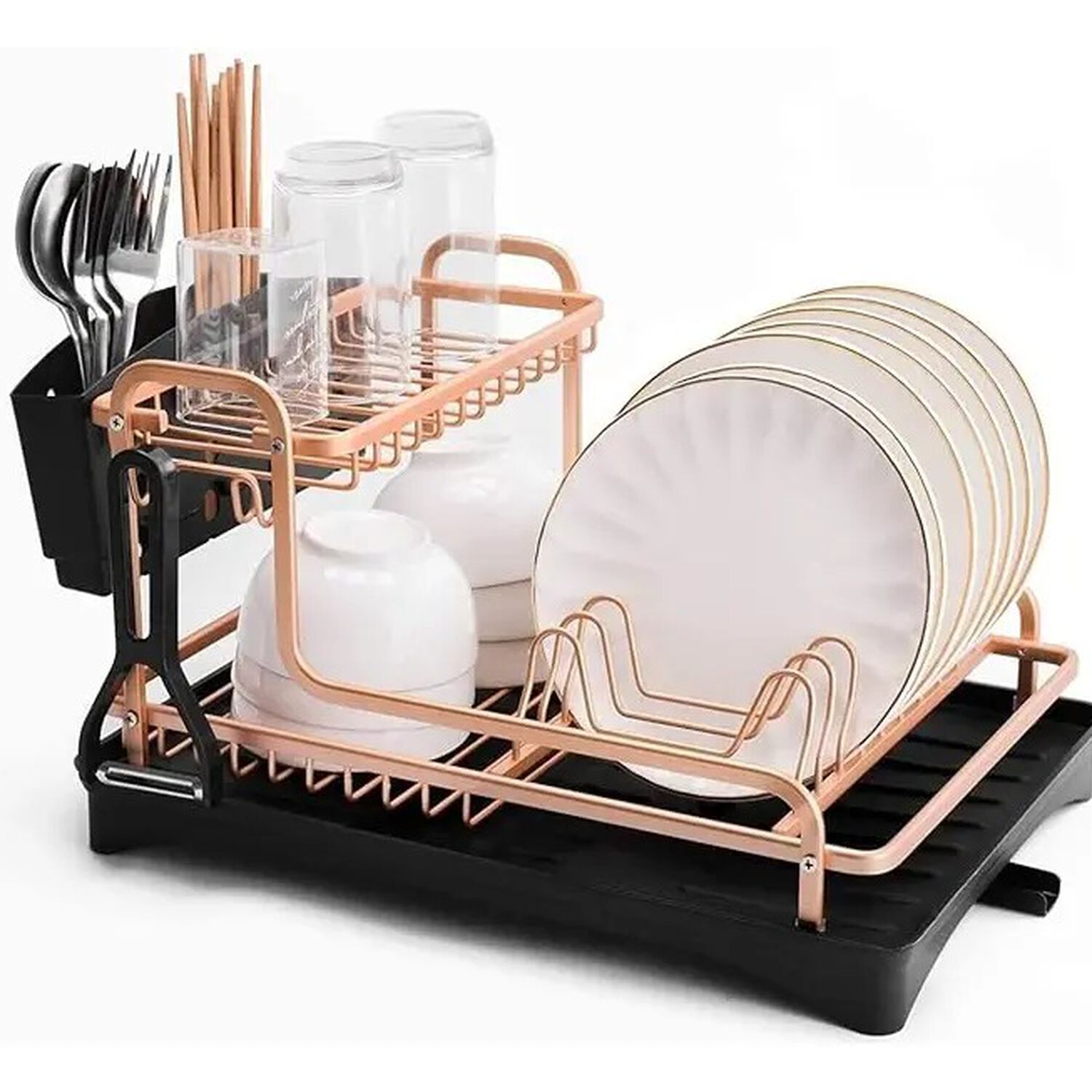 Secaplatos Aluminio 2 Niveles Color Rose Gold image number 1.0
