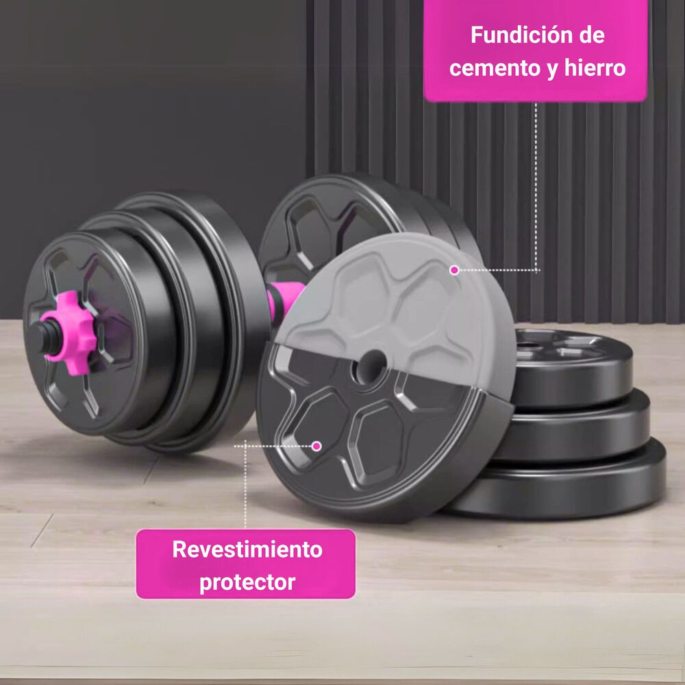 Mancuernas 40 Kg Barra Ajustables 3 En 1 image number 5.0