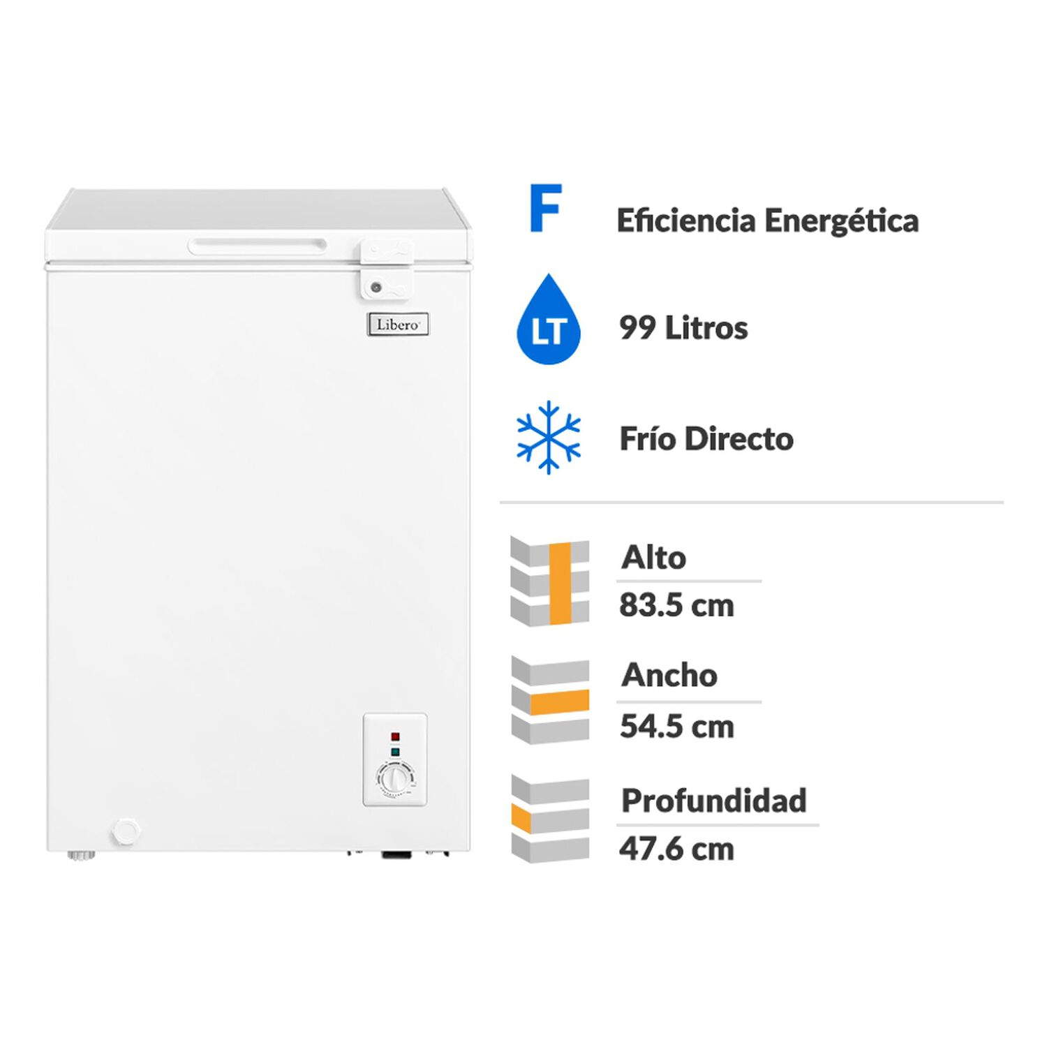 Freezer Horizontal Libero Lfh-102 / Fr&iacute;o Directo / 99 Litros / F image number 1.0