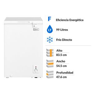 Freezer Horizontal Libero Lfh-102 / Fr&iacute;o Directo / 99 Litros / F
