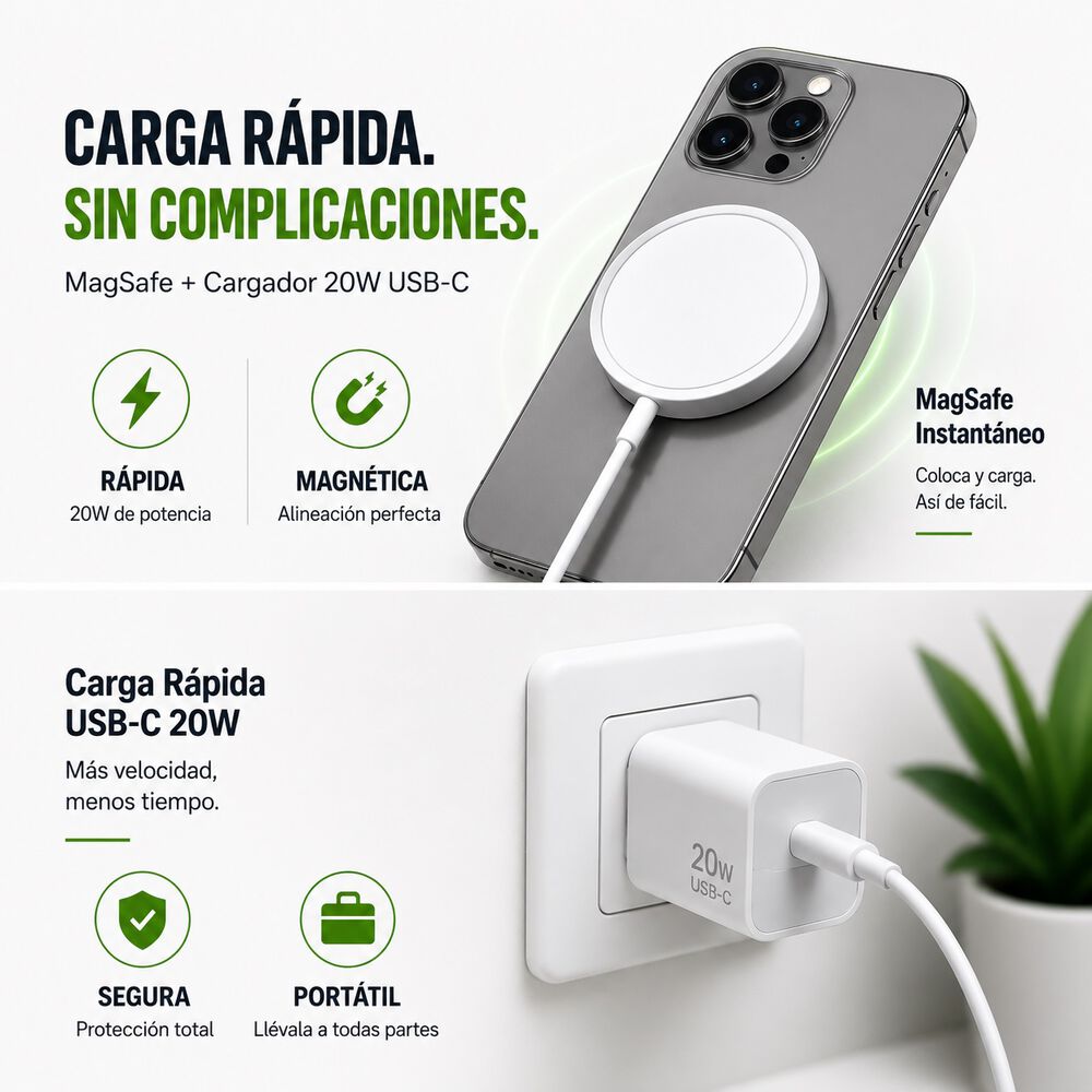 Kit Cargador Magsafe Enchufe 20w Iphone image number 2.0