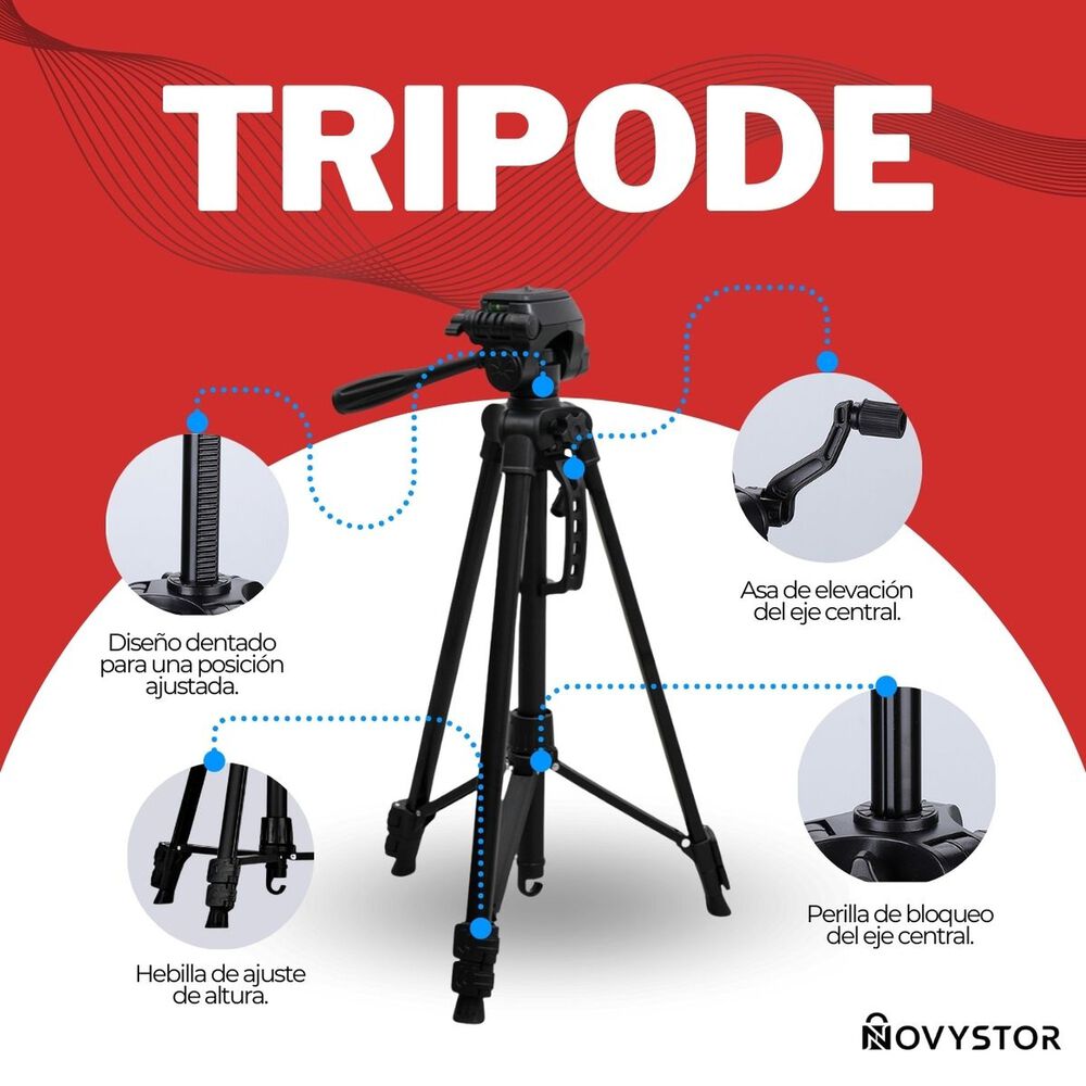 Tr&iacute;pode Profesional Para C&aacute;mara, Celular, Video image number 2.0
