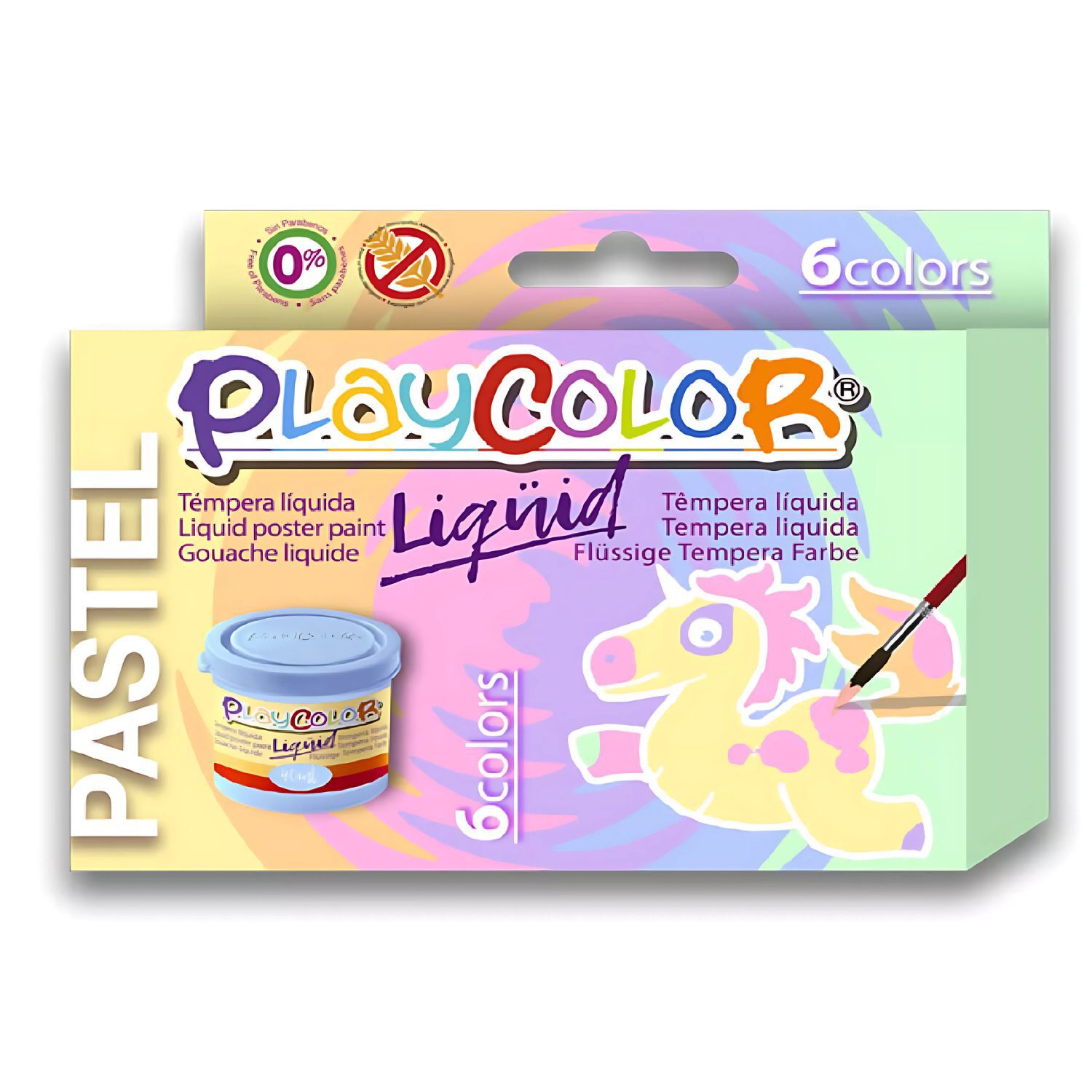 Caja 6 Temperas L&iacute;quidas Pastel 40ml Colores Intensos - Ps image number 0.0