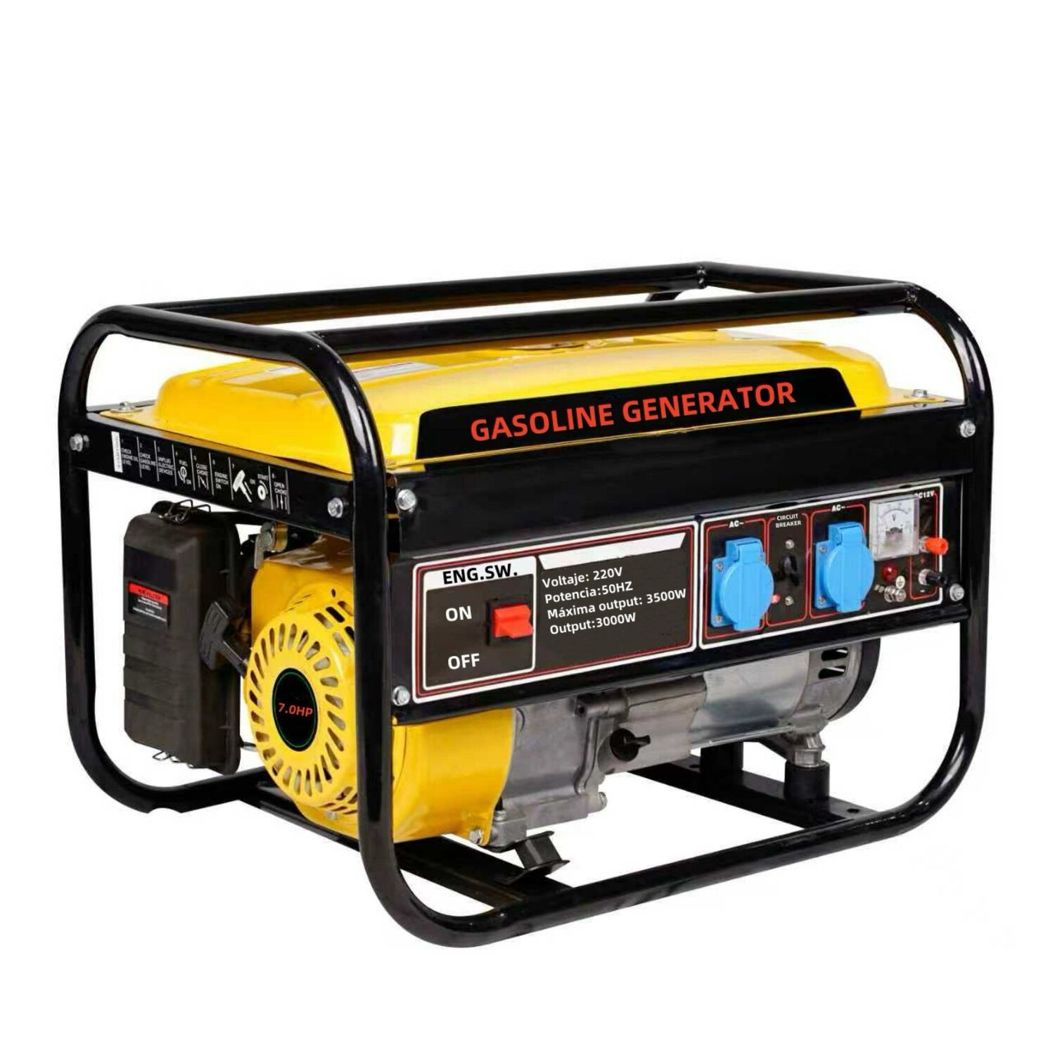Generador El&eacute;ctrico A Gasolina Ohv 3500w Hd Amarillo image number 0.0