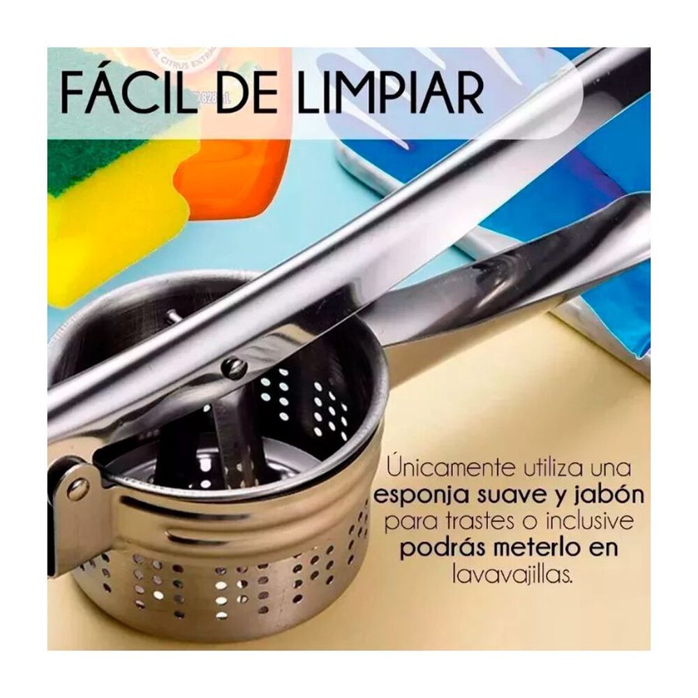 Machacador Prensa Aplastador De Papas Pur&eacute; Acero Inoxidable image number 4.0