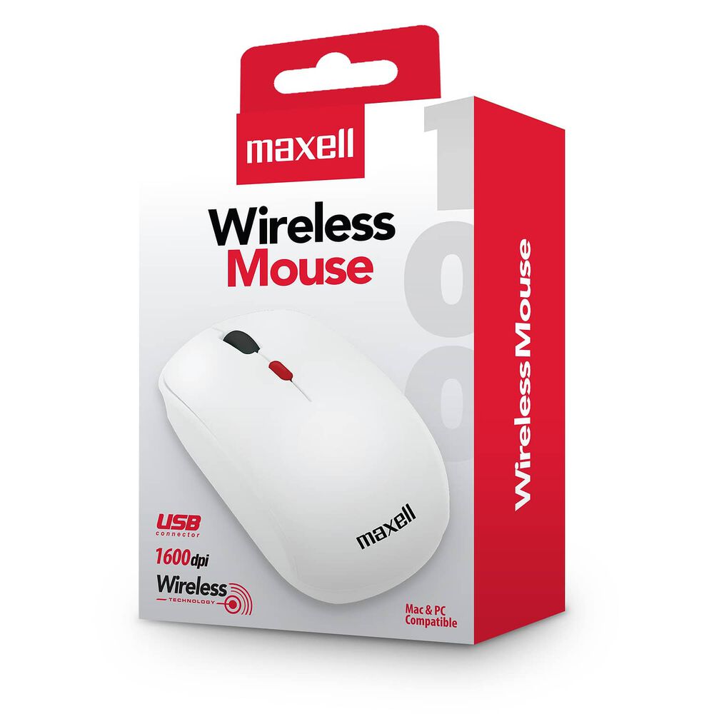 Mouse Inal&aacute;mbrico Maxell 1200 Dpi Mowl-100 Blanco image number 2.0