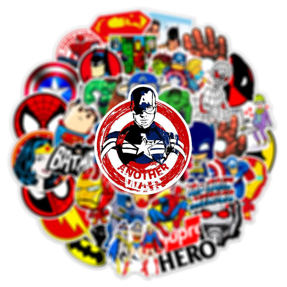 Stickers Super Heroes Marvel Y Dc Pegatinas (50 Unidades) image number 0.0