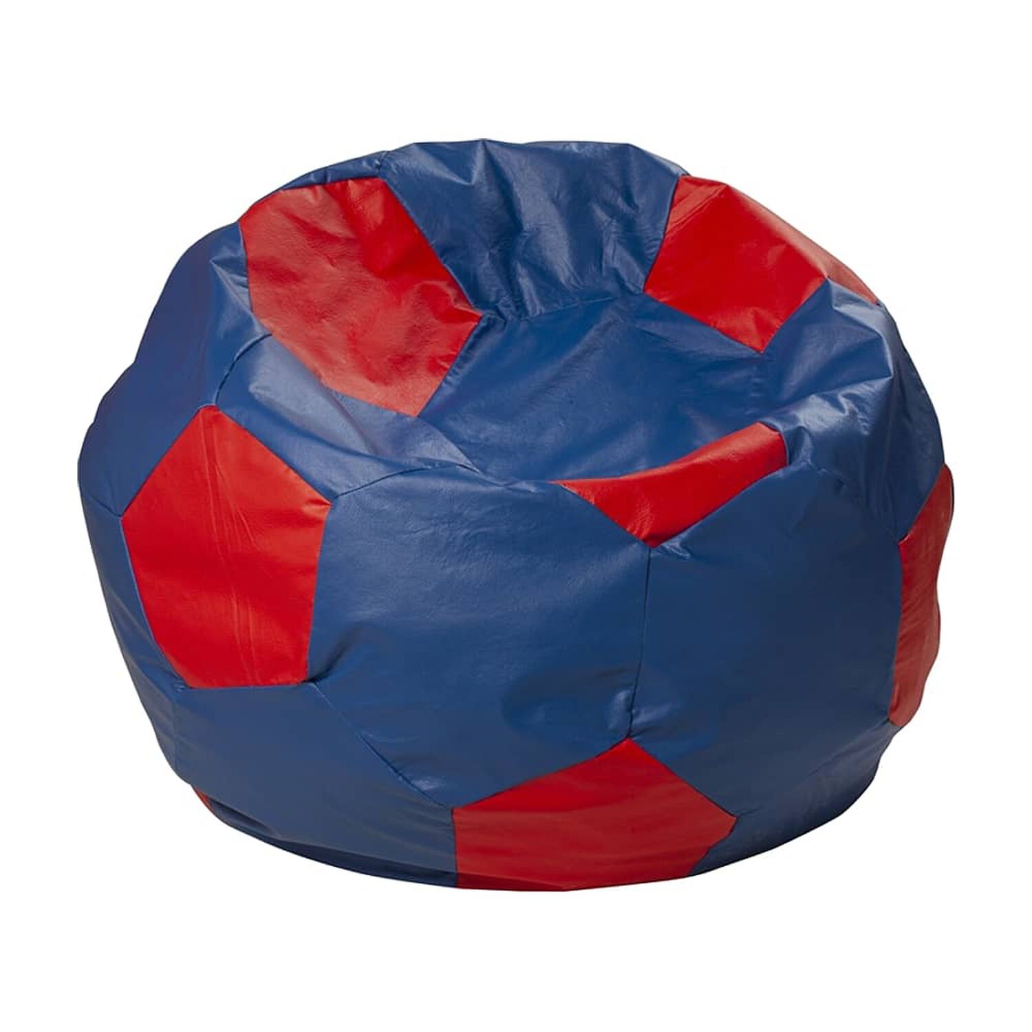 Pouf Pera Infantil Azul Rojo Eco Cuero 50x50x50 Cm M&aacute;xima Design image number 0.0