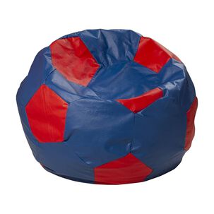 Pouf Pera Infantil Azul Rojo Eco Cuero 50x50x50 Cm M&aacute;xima Design