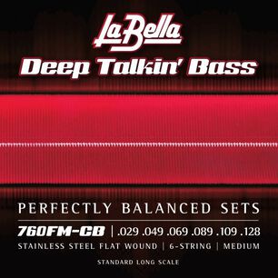 Set De Bajo El&eacute;ctrico 6 Cuerdas Flatwound 0.29-1.28 760fm-cb