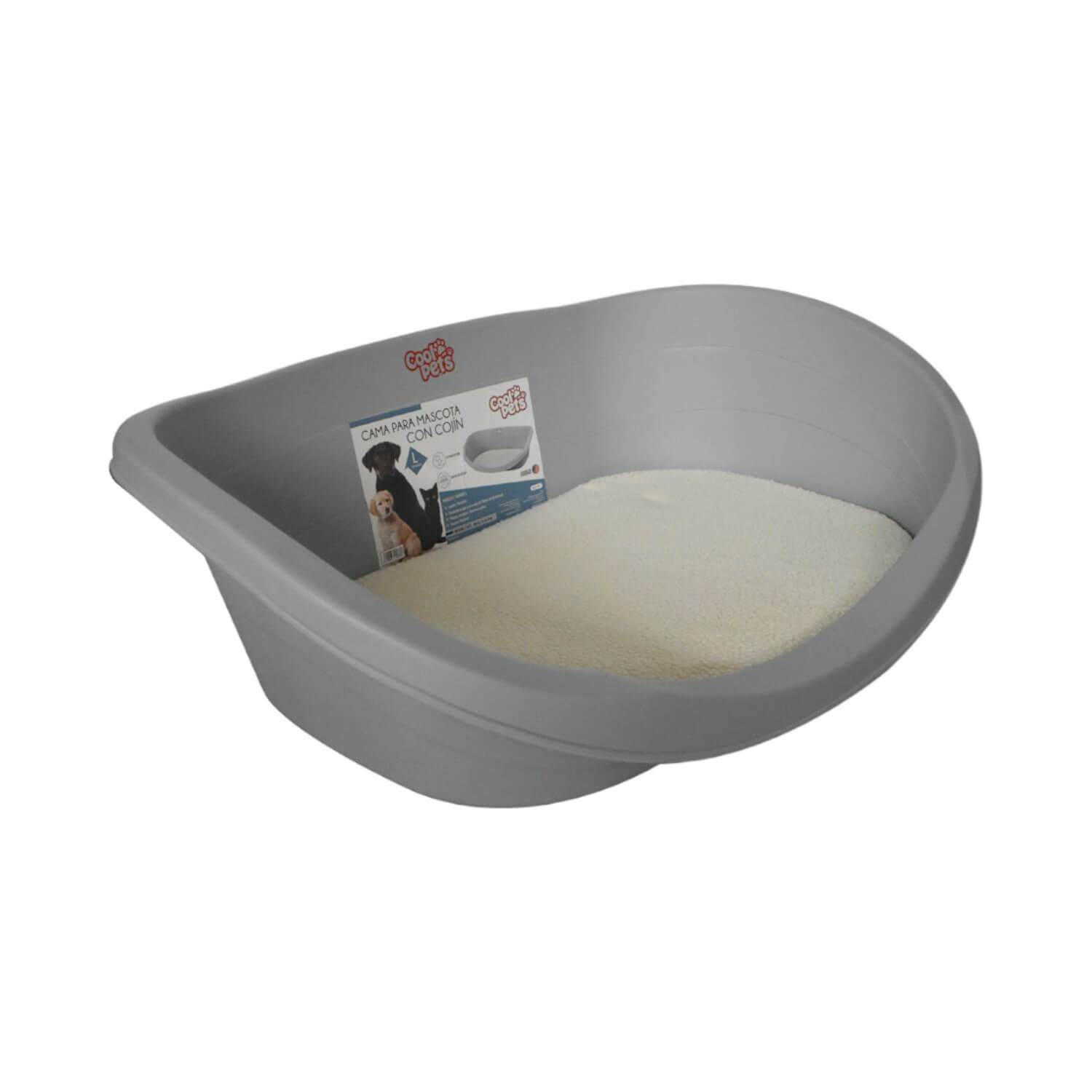 Cama Plastica Para Mascotas Con Cojin M 62x43x23 Cool Pets image number 3.0