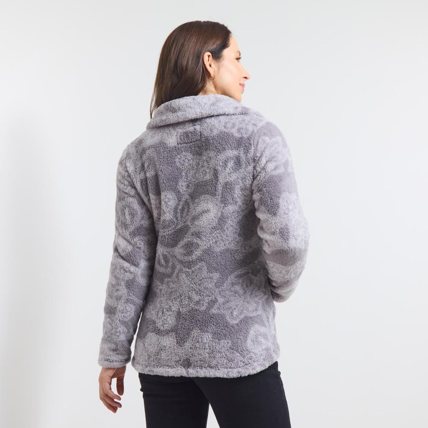 Poler&oacute;n Print Polar Fleece Regular Cuello Alto Mujer Geeps image number 3.0