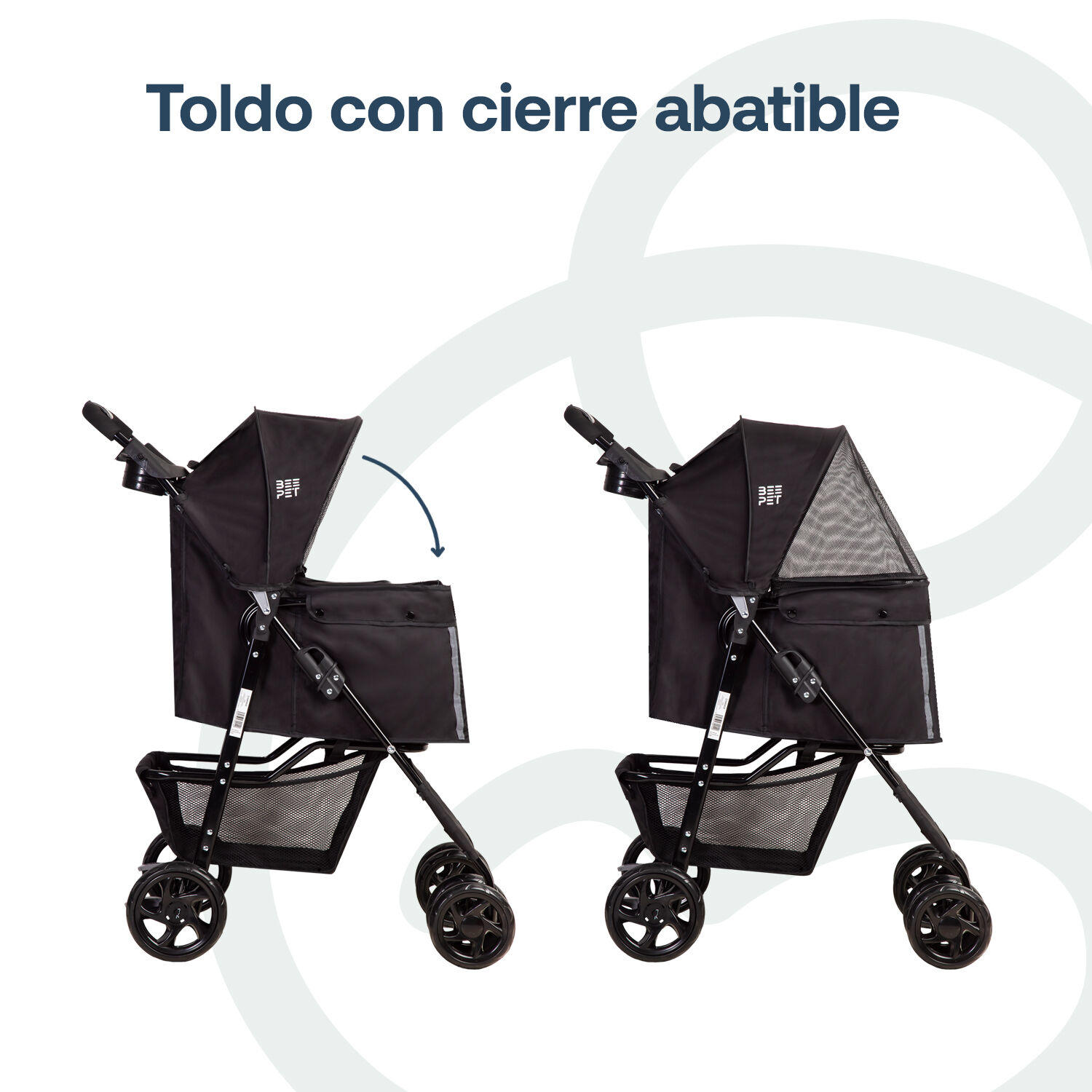 Coche Mascota Plegable Pro Perro Gato Negro Beepet Bebesit image number 4.0