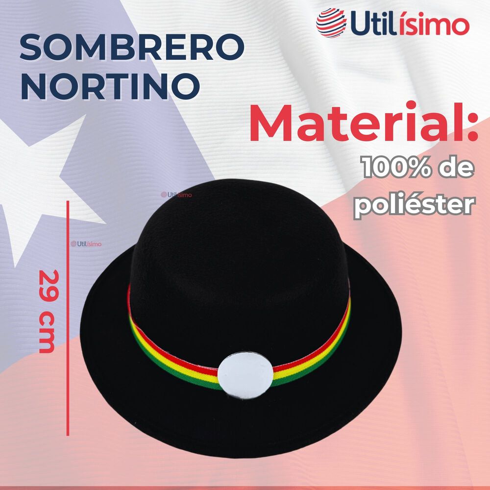 Pack 6 Traje Nortino Con Polera Fiestas Patrias Baile Nortino Negro image number 6.0