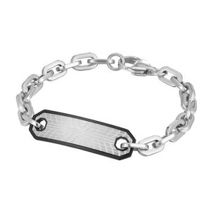 Pulsera De Hombre Cat J002b00121 Plateado-negro