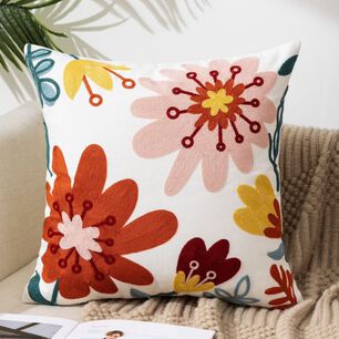Cojin Bordado 45x45 Cm Floral Rianbow