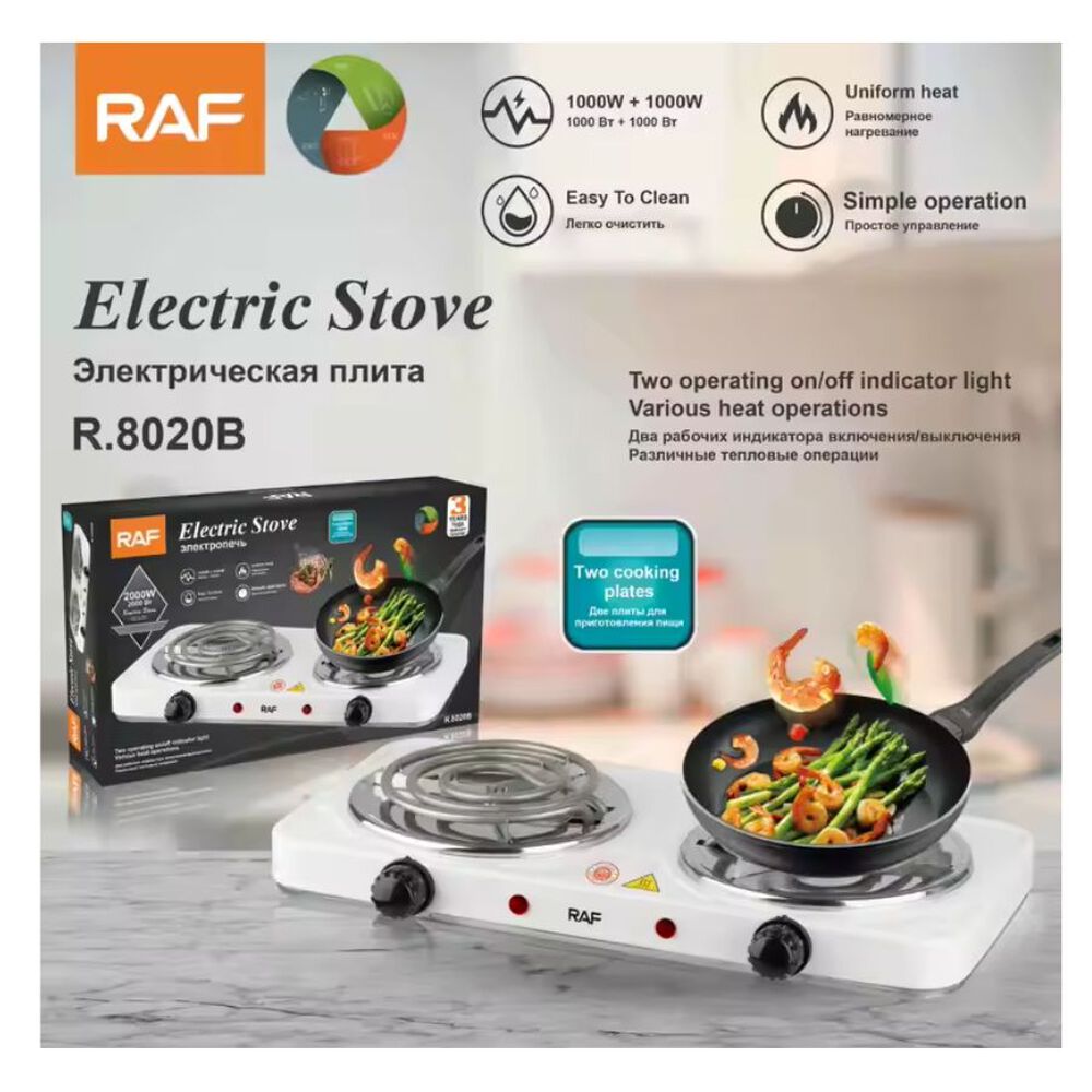 Cocina Eléctrica Portátil De 2 Platos 2000w Raf Blanca image number 4.0