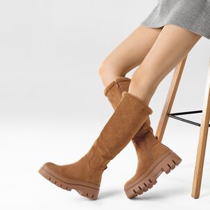 Botas Largas Mujer Casual Moda Gamuza Plataforma Weide Hx511