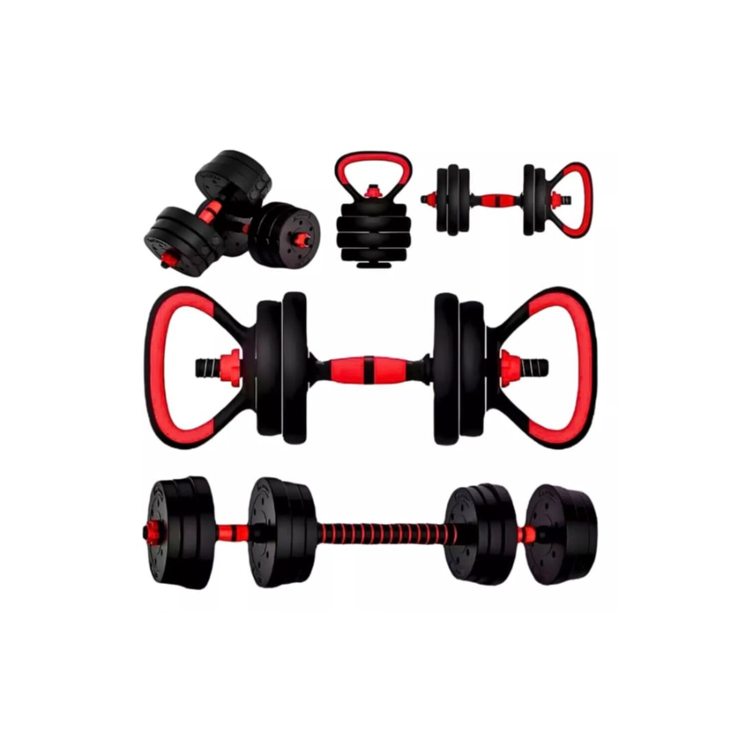 Set Mancuernas Y Barra Ajustable 30 Kg Entrenamiento Fitness image number 5.0