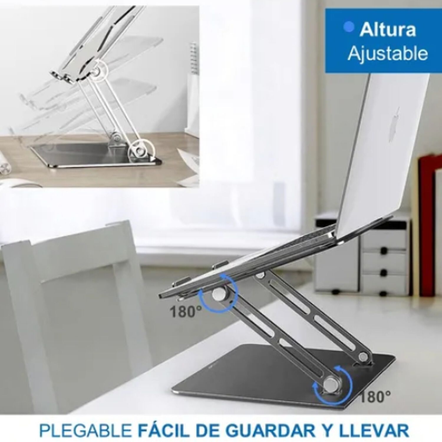 Soporte Base Elevador Notebook Computadora Portatil Plegable image number 3.0