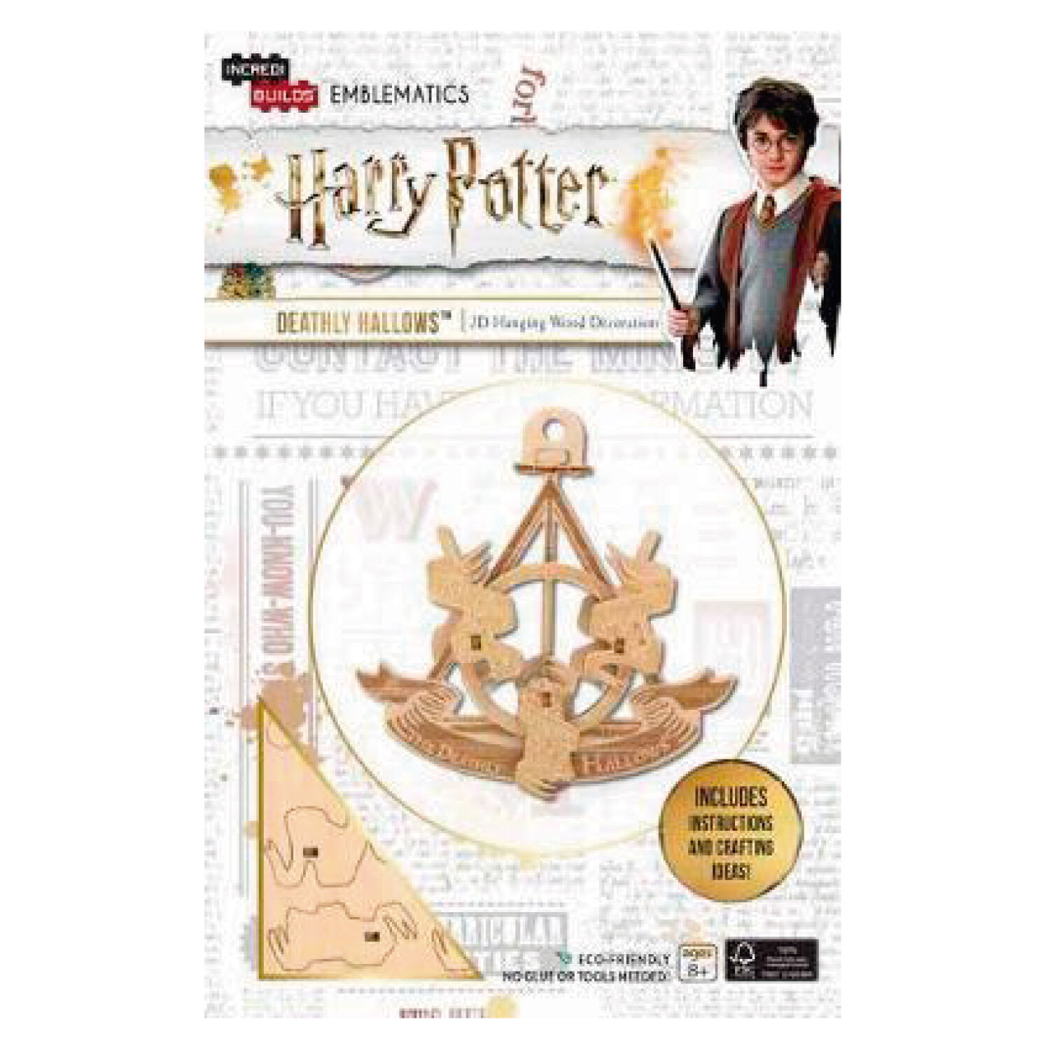 Emblema Harry Potter Deathly Hallows Modelo Armable En Mader image number 0.0