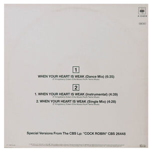Cock Robin - When Your Heart Is Weak | 12" Maxi Single Usado