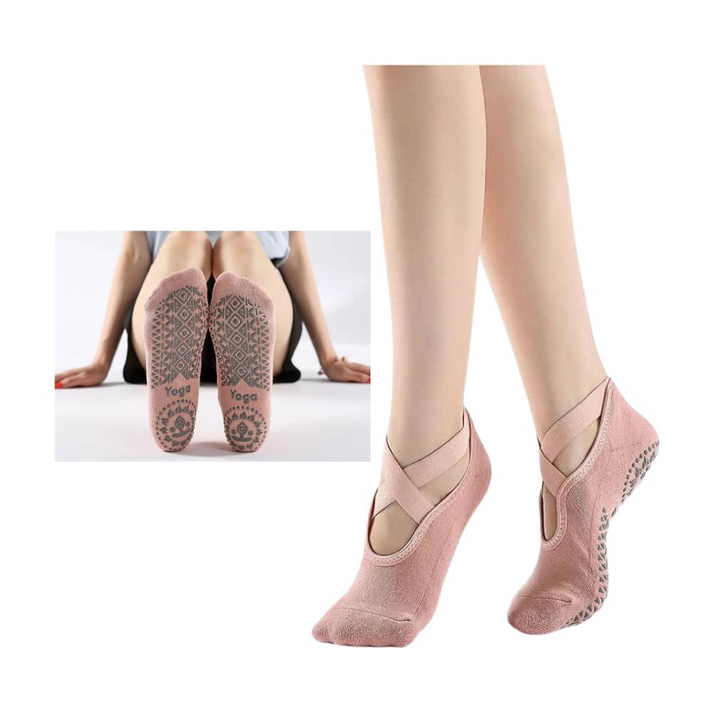 Pack 2 Pares De Calcetines Para Yoga Antideslizantes Fitness Deporte image number 1.0