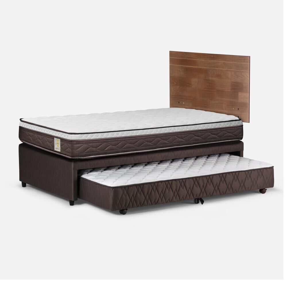 Cama Nido Rosen New Style 4 Plus / 1.5 Plazas / Base Normal + Respaldo Tabor Caramelo image number 2.0