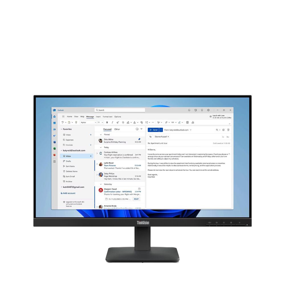 Monitor Thinkvision S24-4e Wled 23.8" image number 2.0
