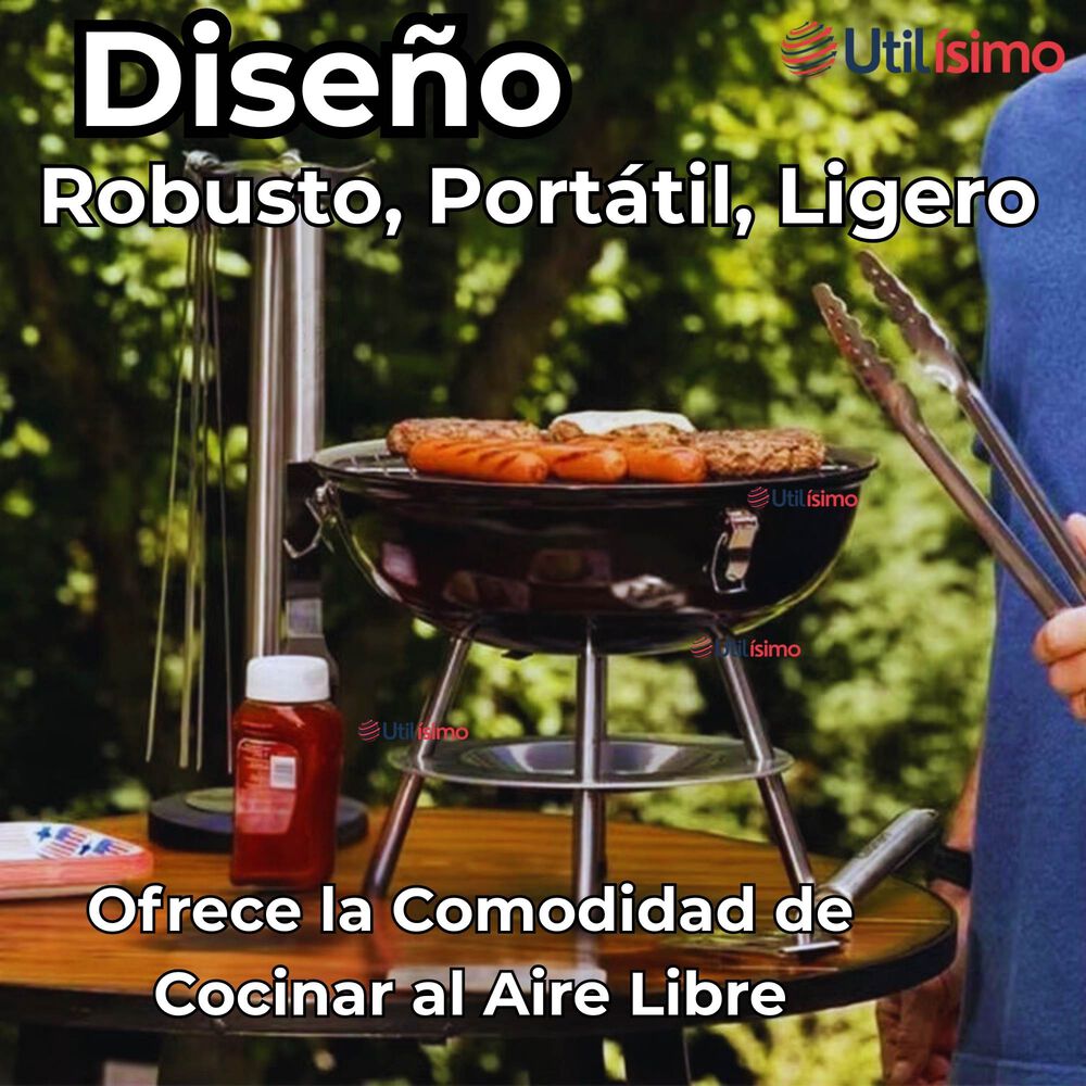 Mini Parrillera Portátil A Carbón Acero Inoxidable Camping Hogar image number 6.0